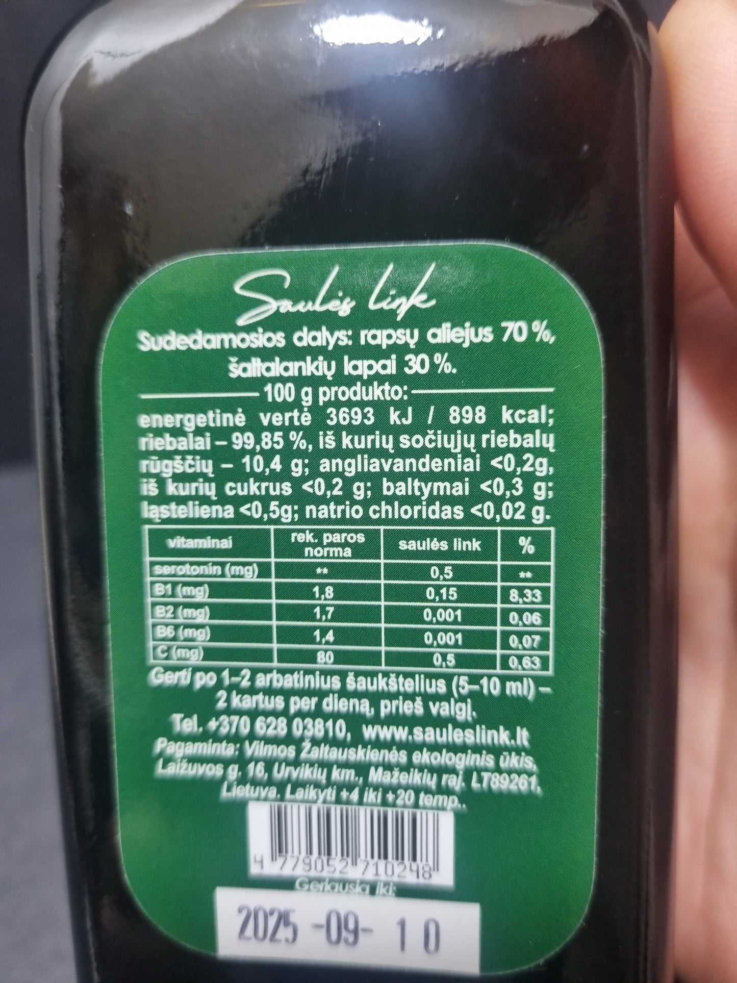 Šaltalankių lapų aliejus 200ml